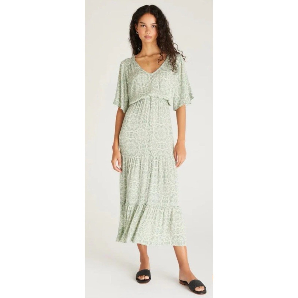 Z Supply Sage Green Printed Maxi Dress